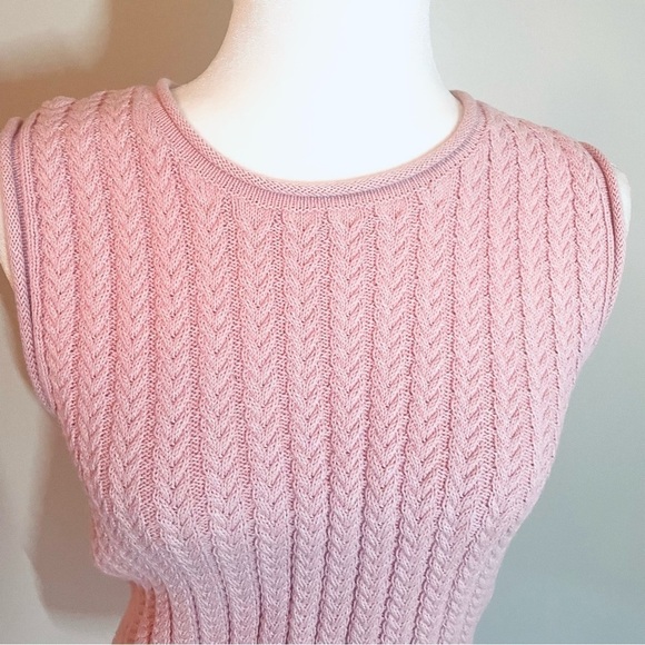 NWT Women's Cable Knit Tank Top - Pink - Size S - Picture 3 of 9